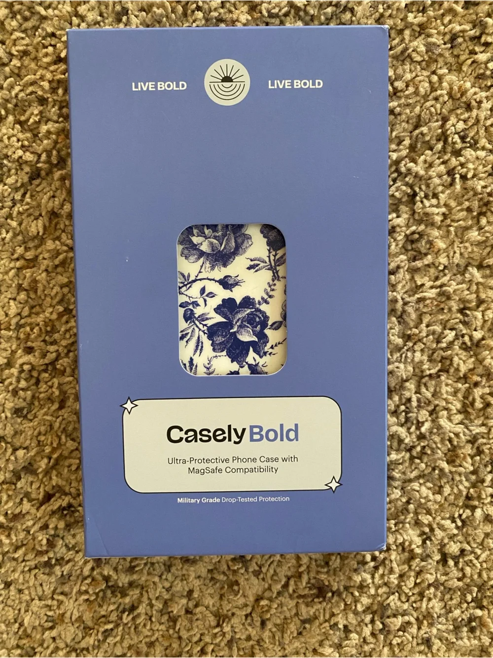 Casely Bold Rose to Fame Blue & White Rose Floral Case iPhone 13